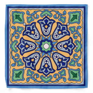 Vintage Catalina Island Tile Design Bandana