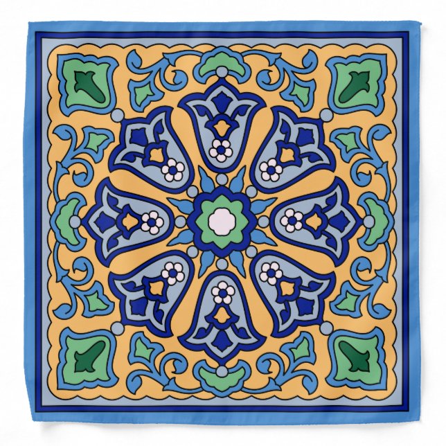 Vintage Catalina Island Tile Design Bandana (Front)