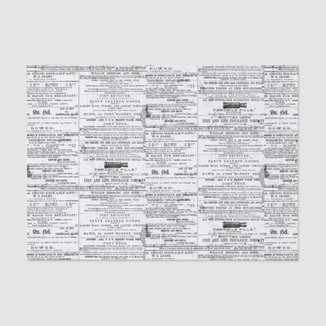 Vintage Catalog Advertisement Tissue Paper (Front)