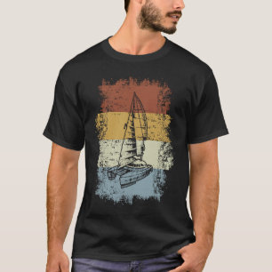 Vintage Catamaran Boat Old Sailing Boat Ocean Sea  T-Shirt