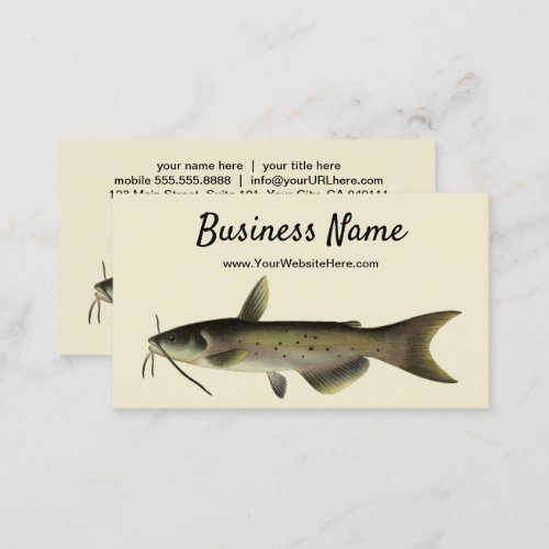 Vintage Catfish Fishing Marine Life River Fish Business Card