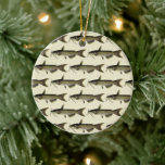 Vintage Catfish Fishing, Marine Life River Fish Ceramic Ornament