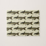 Vintage Catfish Fishing, Marine Life River Fish Jigsaw Puzzle