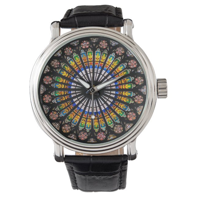 Vintage Cathedral Stained Glass Window Watch (Front)