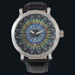 Vintage Cathedral Stained Glass Window Watch<br><div class="desc">Rose window (blue-toned) of the cathedral of Strasbourg,  a Roman Catholic cathedral in Strasbourg,  Alsace,  France. Great Catholic and Christian gift for Him or Her.</div>