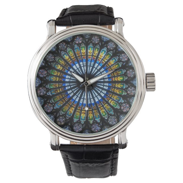 Vintage Cathedral Stained Glass Window Watch (Front)