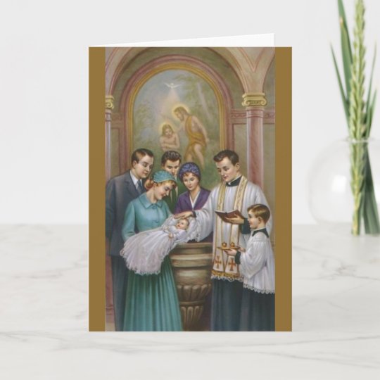 Vintage Catholic Baptism Greeting Card | Zazzle.com