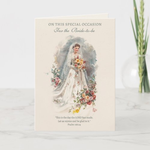 Vintage Catholic Bridal Shower Floral Cross Rosary Card