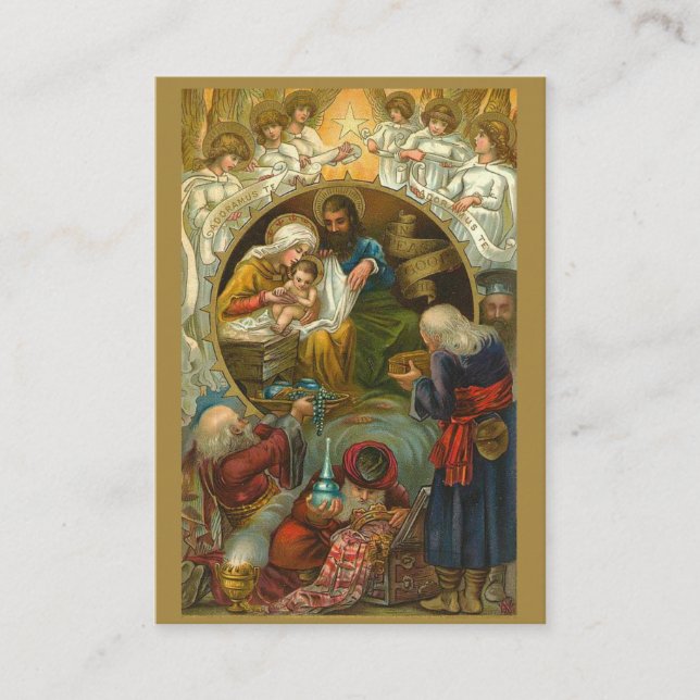 Vintage Catholic Christmas Epiphany Three Wisemen Business Card (Front)
