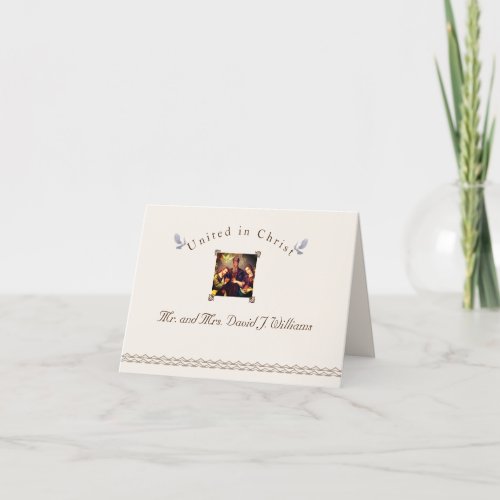 Vintage Catholic Folded Thank You Card