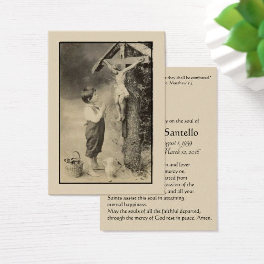 Vintage Catholic Funeral Prayer Holy Card (Desk)