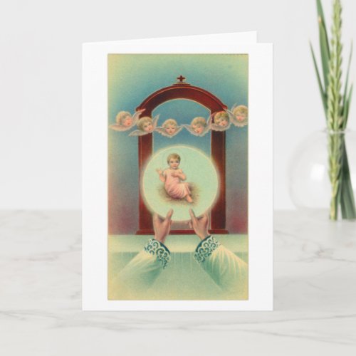 Vintage Catholic Holy Card Baby Jesus Communion