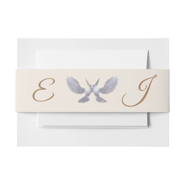 Vintage Catholic Monogrammed Invitation Belly Band (Front Example)