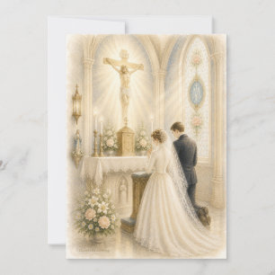 Vintage Catholic Wedding Altar Marian Devotion