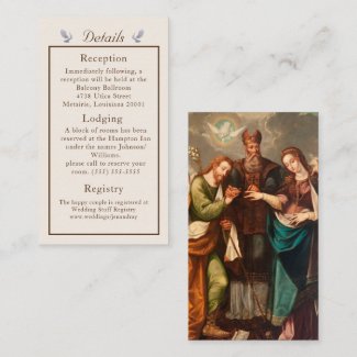 Vintage Catholic Wedding Details Card
