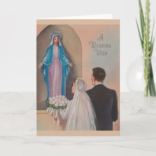 Vintage Catholic Wedding Greeting Card