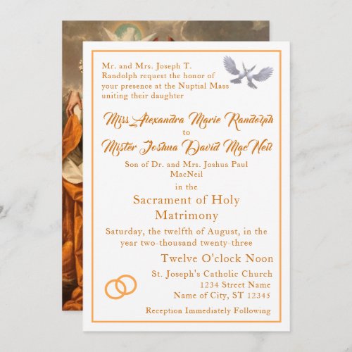 Vintage Catholic Wedding Invitation
