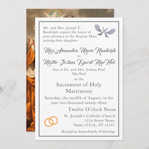 Vintage Catholic Wedding Invitation