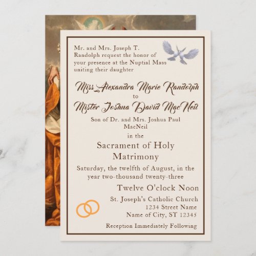 Vintage Catholic Wedding Invitation