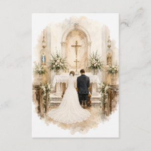 Vintage Catholic Wedding Prayer Bride and Groom Card