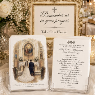Vintage Catholic Wedding Prayer Holy Trinity Card