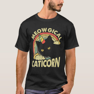 Caticorn T Shirt Unicorn Cat Kittycorn Girls Women Rainbow Long Sleeve T- Shirt