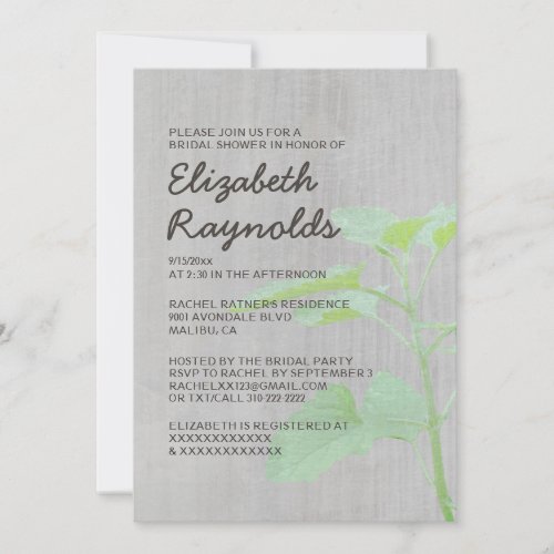 Vintage Catmint Bridal Shower Invitations