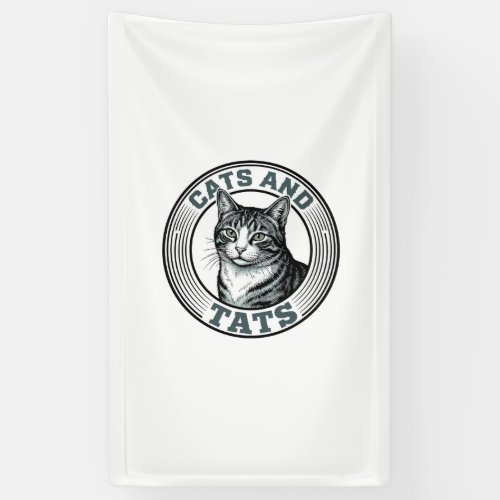 Vintage Cats And Tats Engraving Cat Design_1 Banner