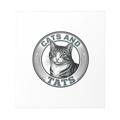 Vintage Cats And Tats Engraving Cat Design_1 Notepad