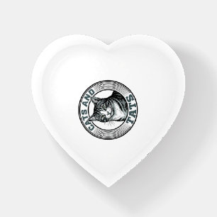 Vintage Cats And Tats Engraving Cat Design_1 Paperweight