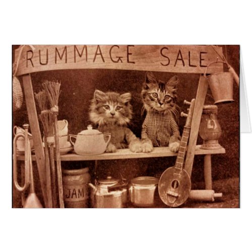 Vintage _ Cats at a Rummage Sale