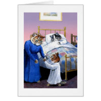 Vintage Cats Bedtime Card by Louis Wain