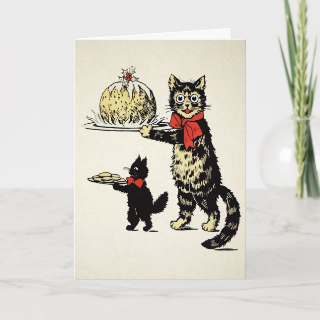 Vintage Cats Christmas Card (Front)