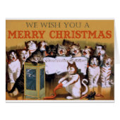 Vintage Cats Christmas Greeting (Front Horizontal)