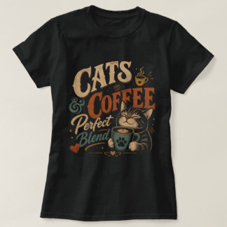 Vintage Cats & Coffee the Perfect Blend T-Shirt