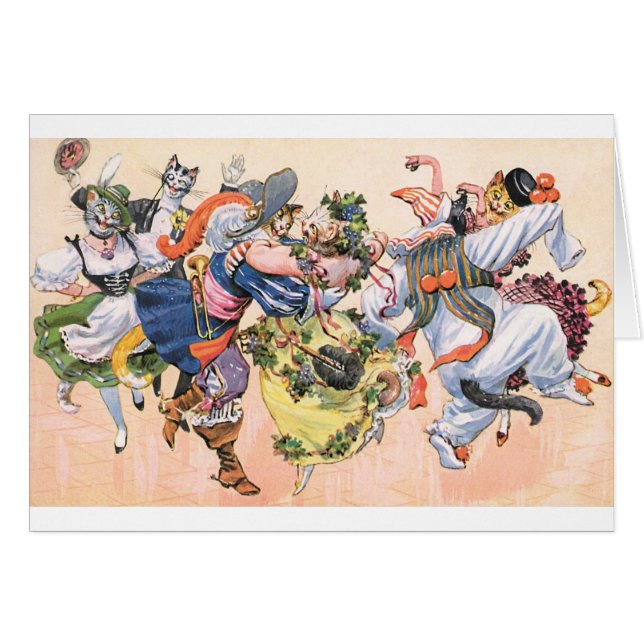 Vintage - Cats Dance the Night Away, Cards (Front Horizontal)