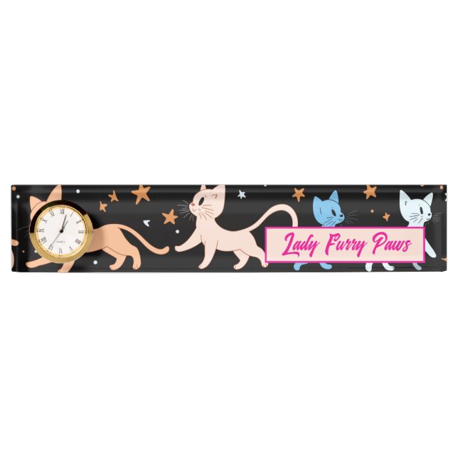 Vintage cats desk name plate (Front)