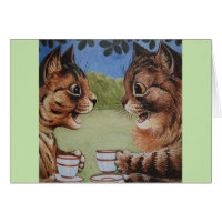Vintage - Cats Gossiping & Having Coffee