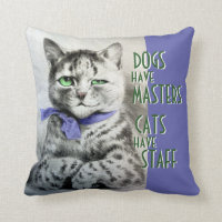 Vintage Cats Have Staff Wain Art Quote Throw Pillow