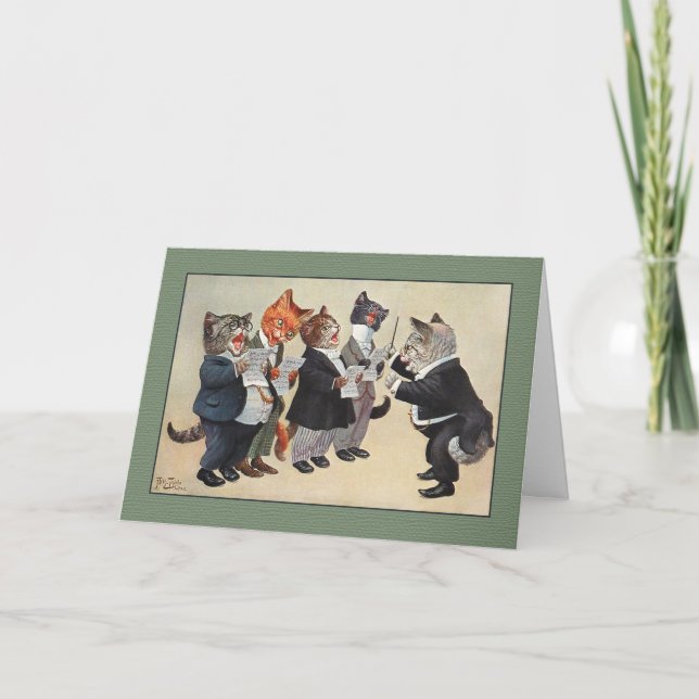 Vintage Cats Holiday Greeting Card, Arthur Thiele (Front)