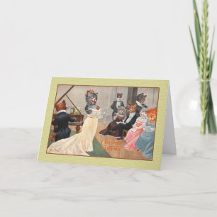 Vintage Cats Holiday Greeting Card, Arthur Thiele