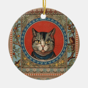 Vintage Cat's Life for Kitty Cat Classic Ceramic Ornament