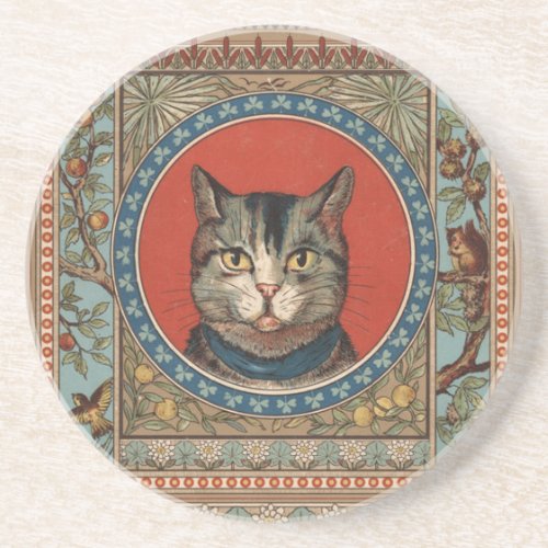 Vintage Cats Life for Kitty Cat Classic Drink Coaster