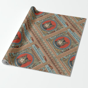 Vintage Cat's Life for Kitty Cat Classic Victorian Wrapping Paper