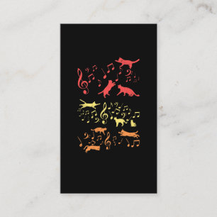 Vintage Cats Music Notes Funny Kitty Business Card