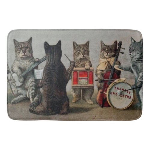 Vintage cats musical entertainment  bath mat