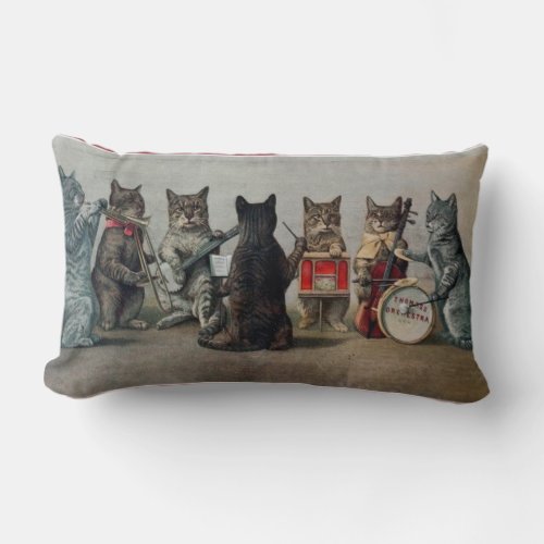 Vintage cats musical entertainment  lumbar pillow