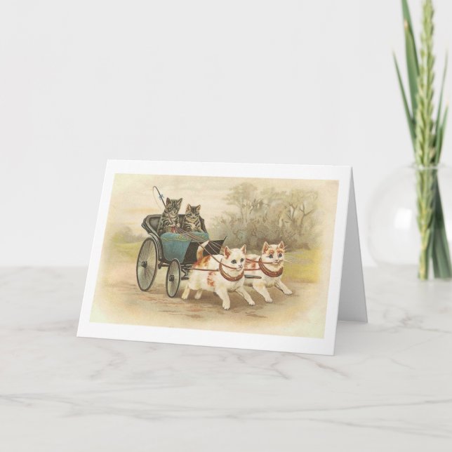 Vintage Cats Note Card (Front)