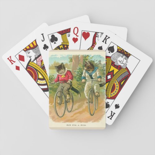 Vintage _ Cats on Bicycles Poker Cards