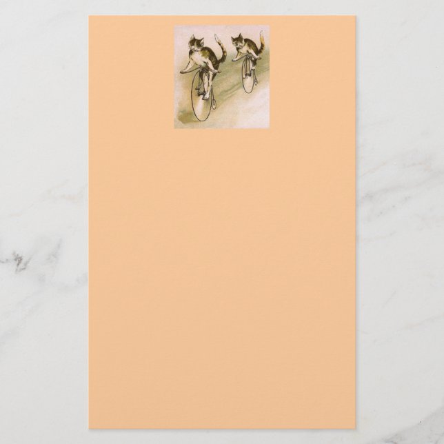 Vintage Cats on Bikes Stationery (Front)